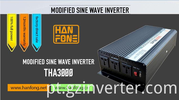 Inversor de energia inteligente 3000W 12 V DC para CA Solar Invertor para casa